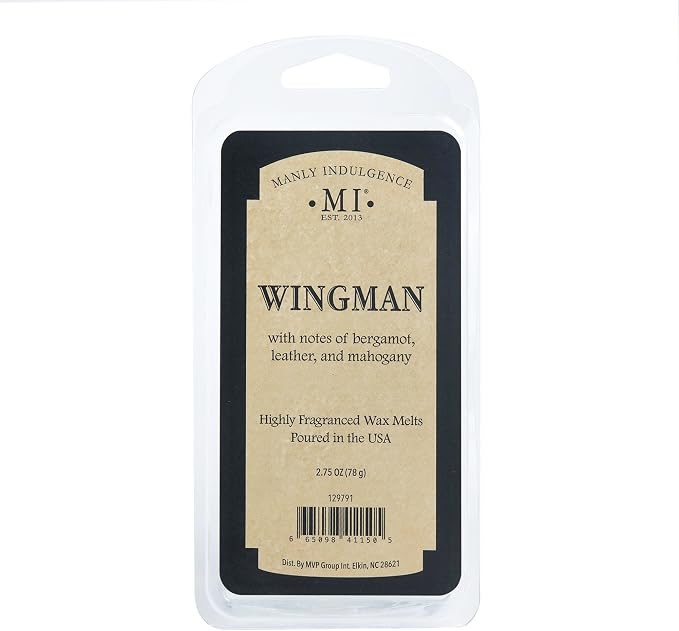Manly Indulgence Wingman Scented Wax Melts, Wax Melt Warmer Cubes, Long Lasting Scented Wax Warmer Cubes, 4 Pack, 6 Cubes Each - Made in The USA