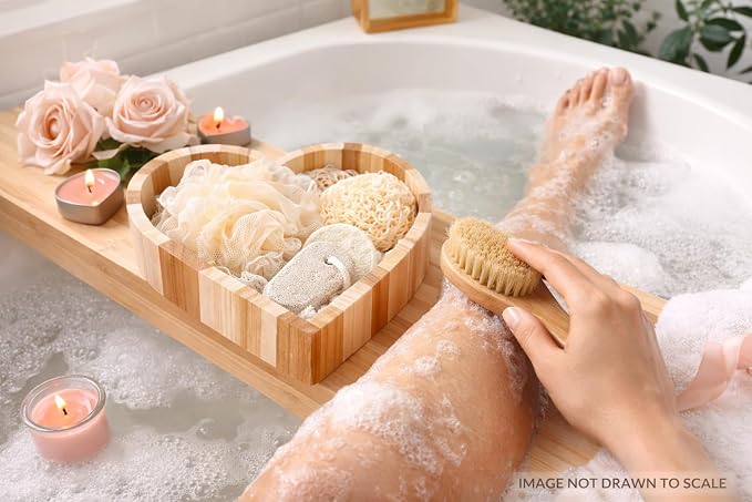 Essentials Spa Gift Set for Women, Heart Shaped Self Care Gift, Relaxation Bath Kit, Gift Ready Box, Mothers Day Gift for Mom