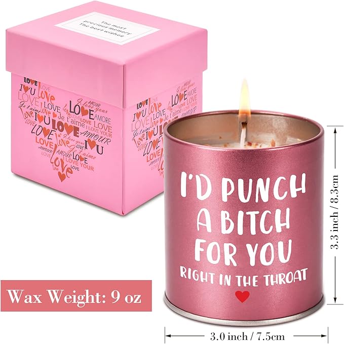 Christmas Birthday Gifts for Women Scented Candle, Valentines Day Gifts for Girlfriend Her, Mothers Day Gift for Mom Wife Sister Friendship White Elephant Stocking Stuffers Presents Funny Ideas Gift