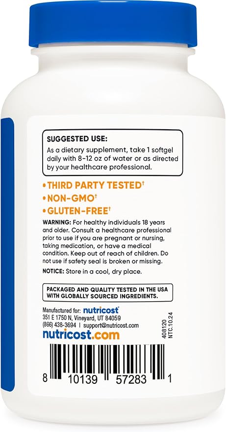 Nutricost Peppermint Oil Softgels (240 SFG) (50 MG) - Gluten Free, Third Party Tested and GMO Free