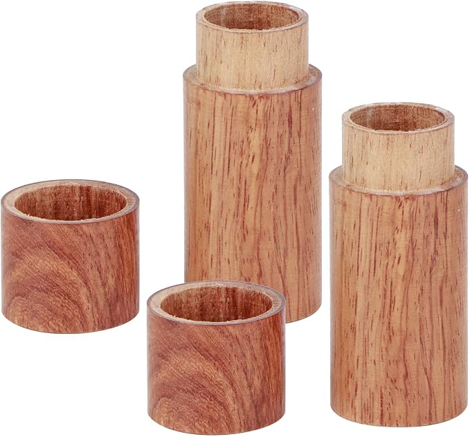 Zerodis 10Pcs Wooden Essential Oil Cylinder Box Storage Bottle Container Leak Proof Travel Carrier Case with Safe Independent Packaging for Aromatherapy DIY and Portable Use (2.5 outer diameter)