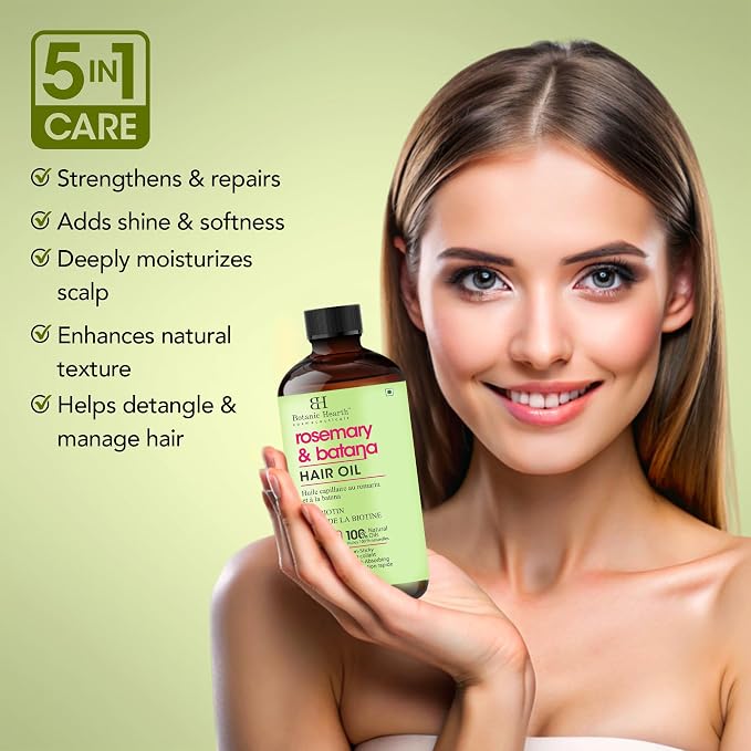 Botanic Hearth 100% Pure Rosemary Batana Oil For Hair Growth & Hair Treatment Oils 2 Fl Oz | Infused with coconut Oil | Hair Oil Repairs Dry Damaged Hair, Strengthening, Healthier | All Hair Types