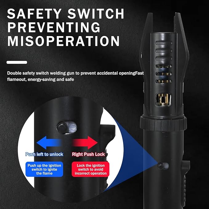 Torch Lighter, Bright Fire Lighter with Safety Lock and Adjustable Red/Blue Flame, Refillable Butane Gas Windproof Jet Flame Cool Lighters, for Candles Campfires BBQ Baking, Camping, Gift
