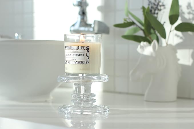 Aronica Organic Soy Candles - Lavender Lemon Essential Oil, Luxury Home Spa Gift for Women, Energizing Scent