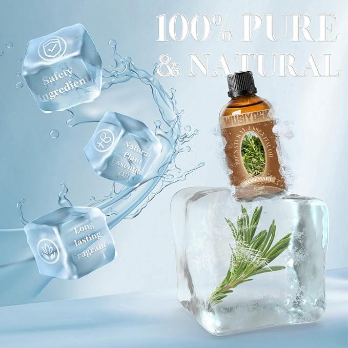 Rosemary Essential Oil 100ML - 100% Pure and Natural Therapeutic Grade Oils for Aromatherapy Diffuser - 3.4 Fl Oz/Rosemary
