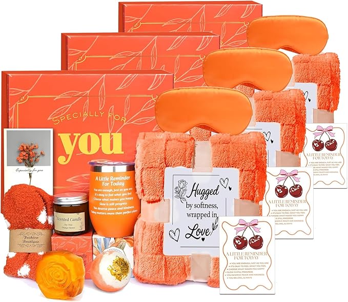 Fall Gift Basket - Halloween Boo Basket, Cozy Pumpkin Spice Self-Care Spa Gift Box, Autumn Thanksgiving Birthday Christmas Gifts for Mom, Sister, Friends (Standard 3 Pcs)