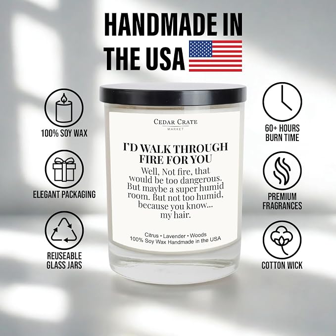 Cedar Crate Market Friend Candle Gift – Lavender Citrus Scented Soy Candle, Hand Poured in USA, Premium Gift Box, Long Lasting 60+ Hour Burn, Clean Burn Cotton Wick, Birthday Gifts for Women