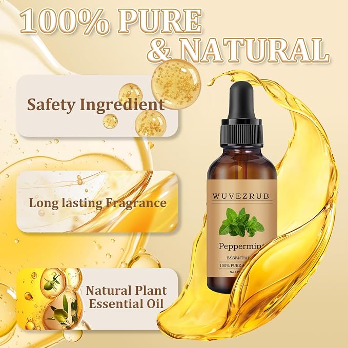 Peppermint Essential Oil 30ML - 100% Pure and Natural Oils for Aromatherapy Diffuser - 1 Fl Oz/Peppermint