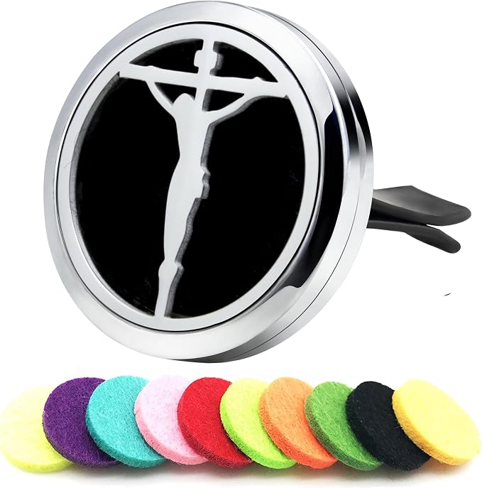 Christian Cross 30mm Aromatherapy Car Essential Oil Diffuser Vent Clip