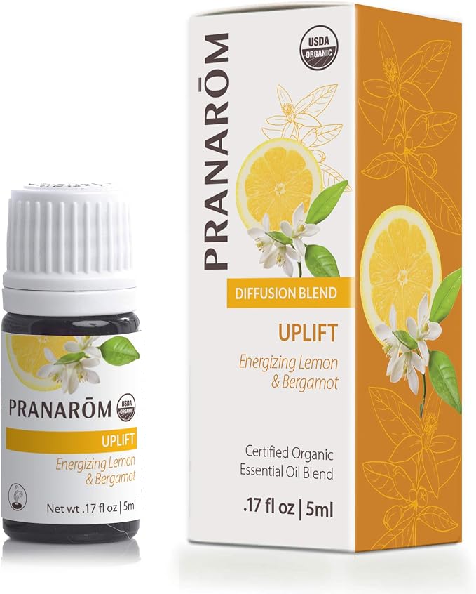 Pranarom - Uplift Essential Oil Blend (5ml) - Mandarin, Sweet Orange, Ylang Ylang, Patchouli, Blue Tansy - 100% Pure Essential Oil for Energy and Positivity | USDA and ECOCERT Certified Organic