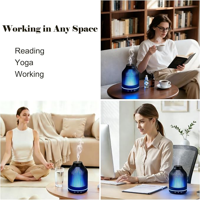 Diffuserlove USB Plug-in 150ML Essential Oil Diffuser Humidifier with Timer & 7 Color Night Light, Aromatherapy Diffuser for Bedroom Office Home Decor