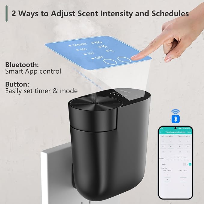 Plug-in Oil Diffuser Kit, Waterless Diffuser with Essential Oil- Inspired by Luxury Hotel, Portable Scent Diffuser 60ml for Home, Office, Spa (1 Fragrance 100ml and Extra Empty Bottle Included)