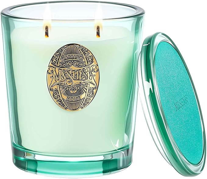 M&SENSE Two-Wick Eucalyptus Mint Candle for Relaxation | 120-Hour Burn Aromatherapy Soy Candle | Calming Stress Relief & Home Fragrance | 19.8 OZ Luxury Scent for Bedroom, Office & Gift