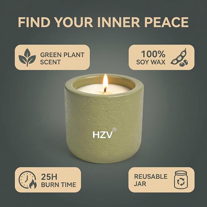Manly Stress Relief Scented Candle for Men, Soy Wax Moss Forest Aroma Candle, 25H Long Lasting Clean Burning for Relax Meditation Yoga Spa, Unique Candle Gifts for Father Husband Boyfriend