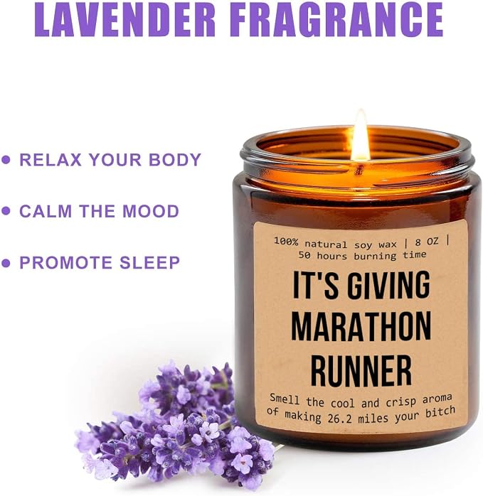 It's Giving Marathon Runner Candle - Marathon Decoration - Gift for Him/Her