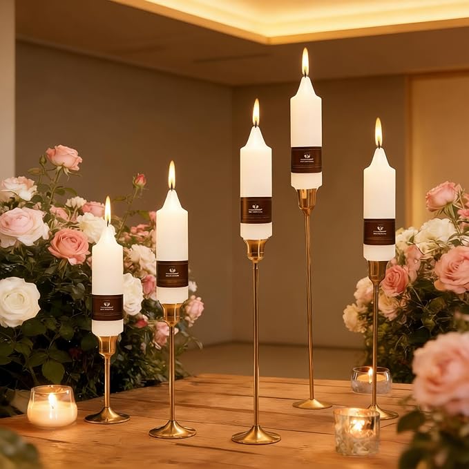 Candlesticks Short Taper Candle 5 inches Ivory Candle Sticks Smokeless Tapered Candles for Home Décor Weddings Festive Party Women Gifts