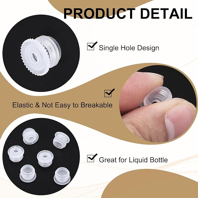 PATIKIL Bottle Adapter 0.31"/8mm Press in Plugs Clear 25Pcs, 0.12" Hole | for Oral Dispenser Liquid Oil Plastic Glass Bottles Stopper