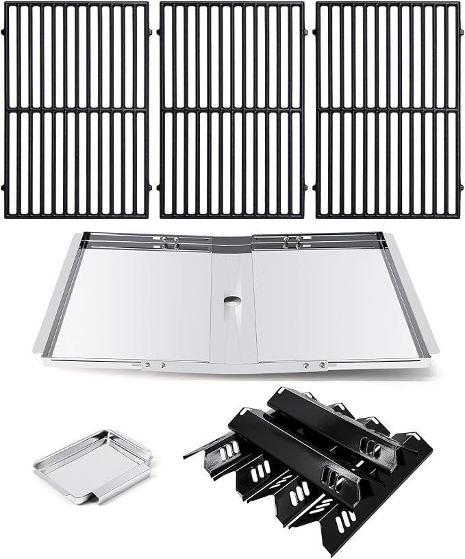 Grill Replacement Parts for Dyna-Glo DGB610SSP DGF600SSP, Drip Pan Grease Tray & Grill Grates & Heat Tents for Dyna Glo DGB610SSP 6 Burner Grill Models