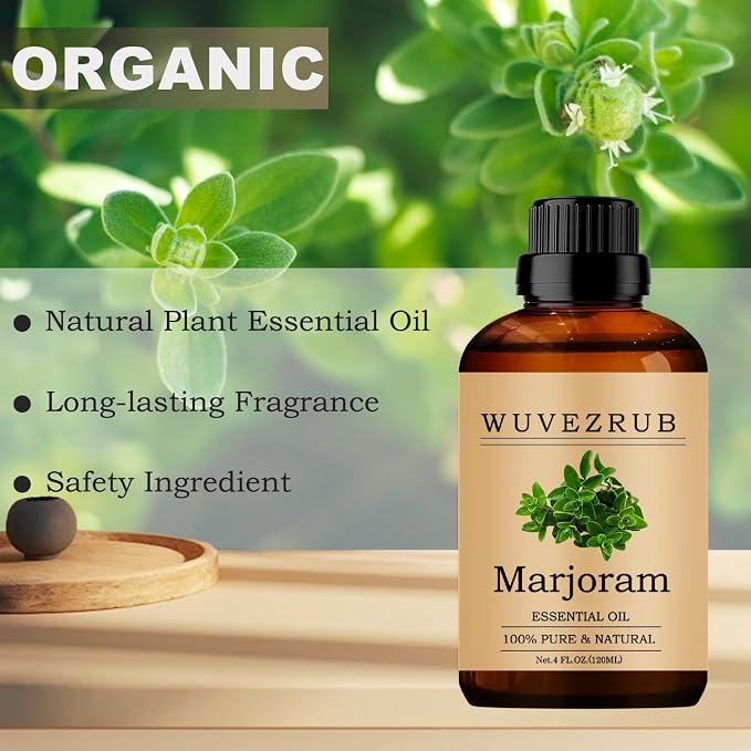 Marjoram Essential Oils, 120ML Pure and Natural Essential Oil for Aromatherapy Diffuser - Marjoram /4 Fl Oz