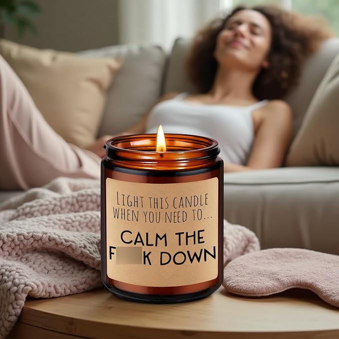 Miracu Calming Candle, Stress Relief Gifts for Women, Relaxing Gifts for Men, People - Anxiety Relief Items - Fathers Day, Calm Down, Birthday Funny Aromatherapy Candles for Women Friend Coworker Mom