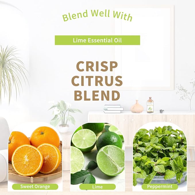 EUQEE Lime Essential Oil 4fl oz Pure Lime Oil Essential Oil with Dropper for Diffusers, DIY Soap & Bath Bombs (118 ml)