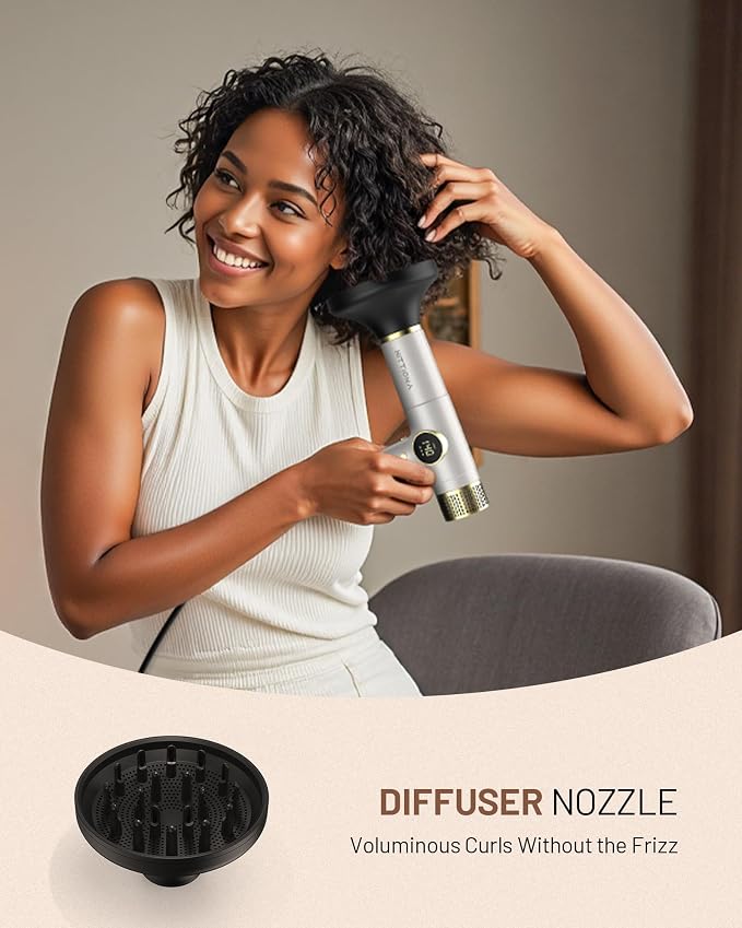Infrared Ionic Hair Dryer Dual Voltage Travel Hair Dryer 2000W Fast Drying Lightweight Low Noise Diffuser - Professional Blow Dryer No Heat Damage for Curly Hair Women Europe Travel