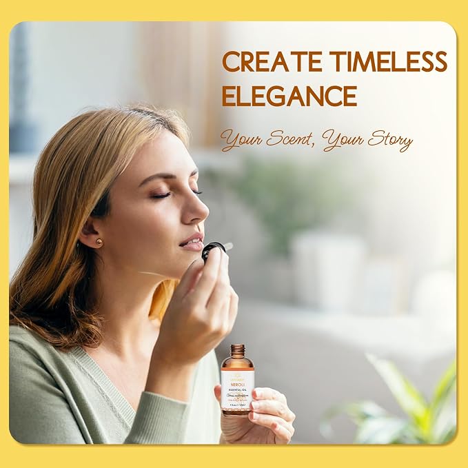 Neroli Essential Oil Organic for Skin Diffuser Room Spray, 100% Pure Bitter Orange Blossom Essential Oil Neroli 4 Oz