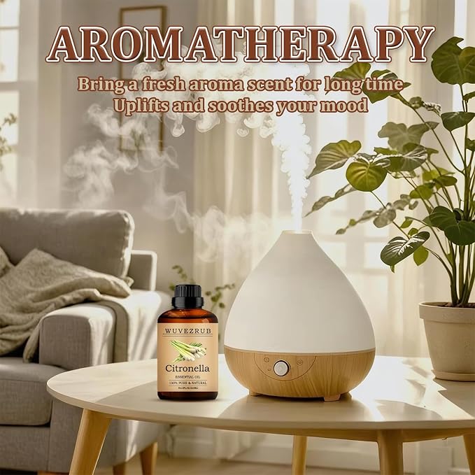Citronella Essential Oil 240ML - 100% Pure and Natural Oils for Aromatherapy Diffuser - 8 Fl Oz/Citronella