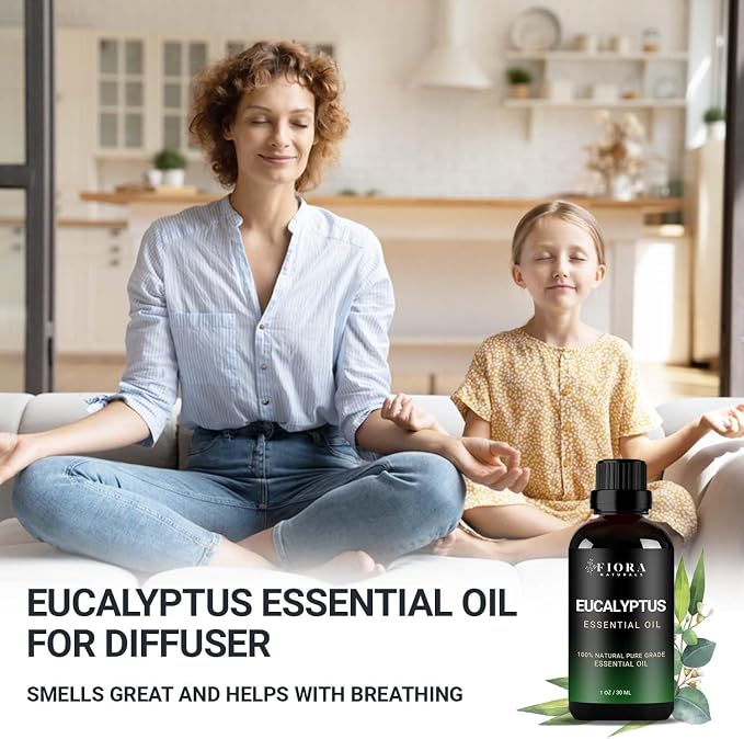 Eucalyptus Essential Oil - 100% Pure Eucalyptus Oil for Diffuser, Humidifier, Sinus, Cold, and Aromatherapy - Natural Oil for Skin, Hair, Scalp and Massage