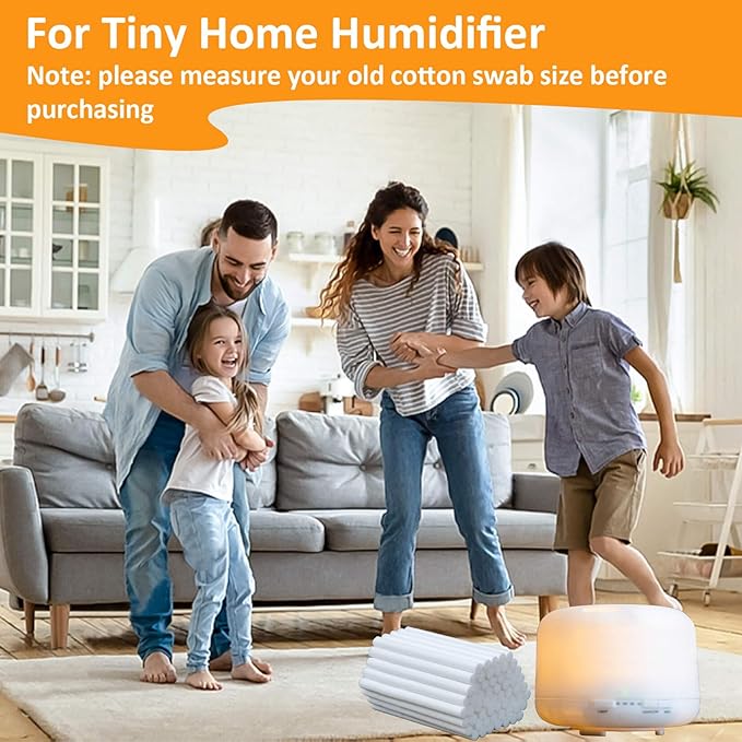 60PCS Humidifier Stick Filter Refill - Mini Air Diffuser Pure Wicks Refill Cotton Filter Sticks Replacement Wicks for Small Portable Humidifier Diffuser in Office Bedroom Home