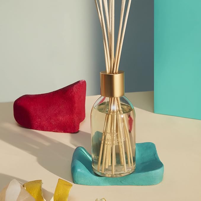 Glasshouse Fragrances I'll Take Manhattan Reed Diffuser, Home Fragrance & Perfume Scented Room Decor, Natural & Oil Free, Orchids & Blood Orange, 8.5 Oz (250mL)