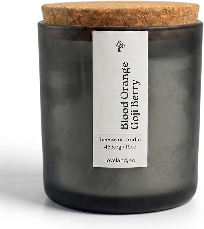 Aspen & Oak Luxury Beeswax Candle 16oz - Long Burning Pure Beeswax Candles, Non Toxic, Natural, Clean, Essential Oil Scented Organic Candles, Home Decor & Gifts - Blood Orange Goji Berry