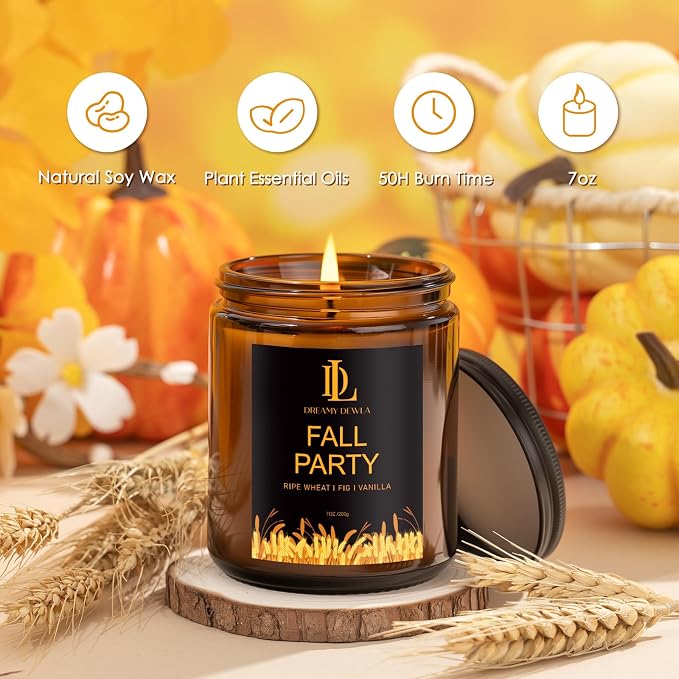 Winter Candle | Holiday Party Scented Candles - Christmas Home Decor, 7oz Fall Winter Soy Candle with 50hr Burn Time, Holiday Christmas Gifts for Women Men