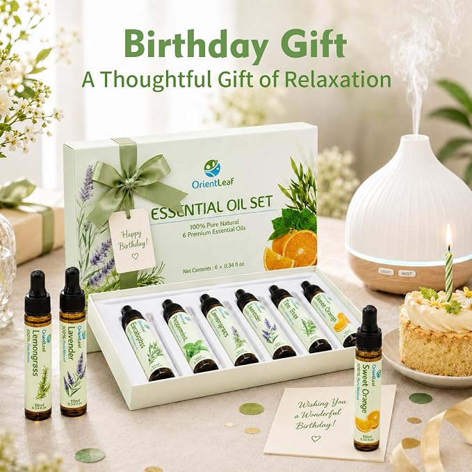 ORIENTLEAF Blended Essential Oils Set, Blends for Diffusers, Fragrance, Aromatherapy, Humidifiers, Peppermint, Tea Tree, Lavender, Eucalyptus, Orange, Citronella