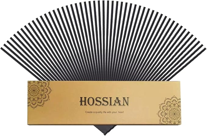HOSSIAN 50pcs Reed Diffuser Sticks - Wood Rattan Reed Sticks - Essential Oil Aroma Diffuser Sticks - Spa Aromatherapy - Black - 7.87"/20cm