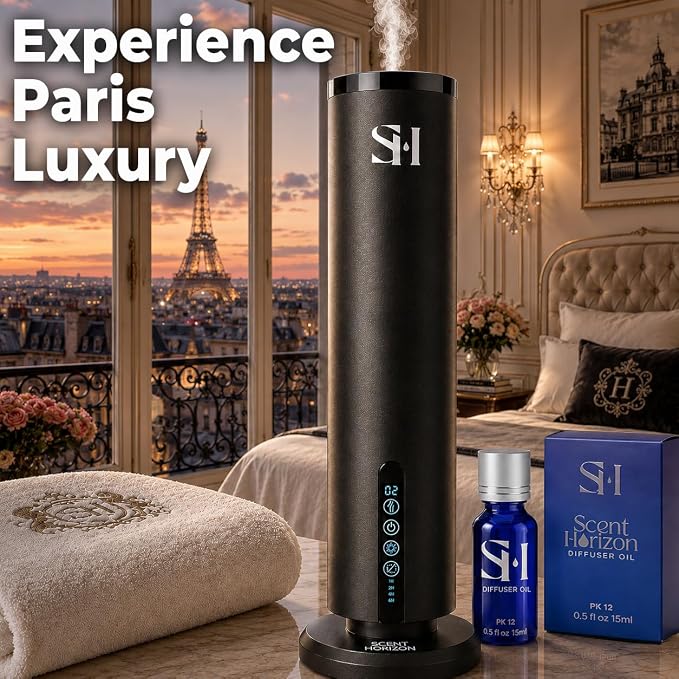 Paris 24k PK12 Hotel Scent Diffuser Oil | 0.5 Fl oz (15 ml) - Waterless Diffuser Oil Refill & Highly Concentrated Fragrance Oil, Diffuser Oil Scents Luxury, Hotel Oil Diffuser