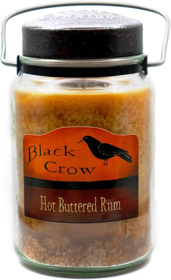 McCall’s Candles | Hot Buttered Rum | 26 oz Scented Candle | USA-Poured | Vintage Rustic Jar with Carrying Handle | Warm Buttery Spiced Rum Fragrance