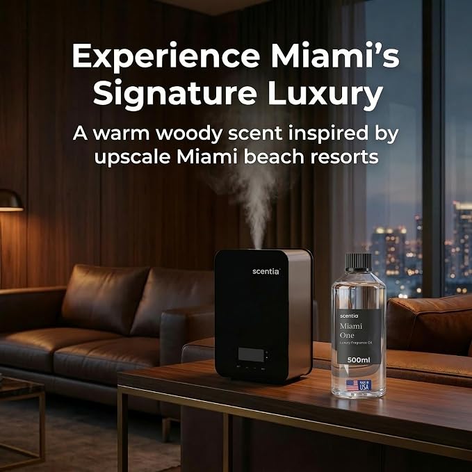 Scentia Miami One (My Way) Diffuser Oil for HVAC Scent Machine – Hotel Fragrance Inspired by 1 Hotel Miami Beach – 500 mL – Lemon, Sandalwood & Cedar Oil for Commercial & Cold Air Diffusers
