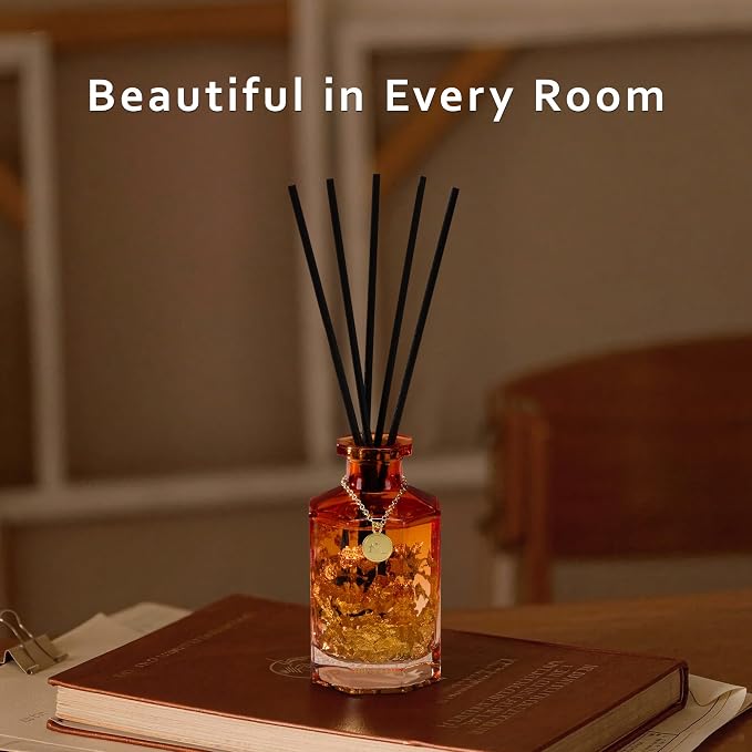 Airkeep Reed Diffuser Set,Sunshine Lavender Luxury Scented Diffuser with Sticks Long Lasting Home Fragrance for Bathroom Shelf Decor 6.09 fl oz (180ml)
