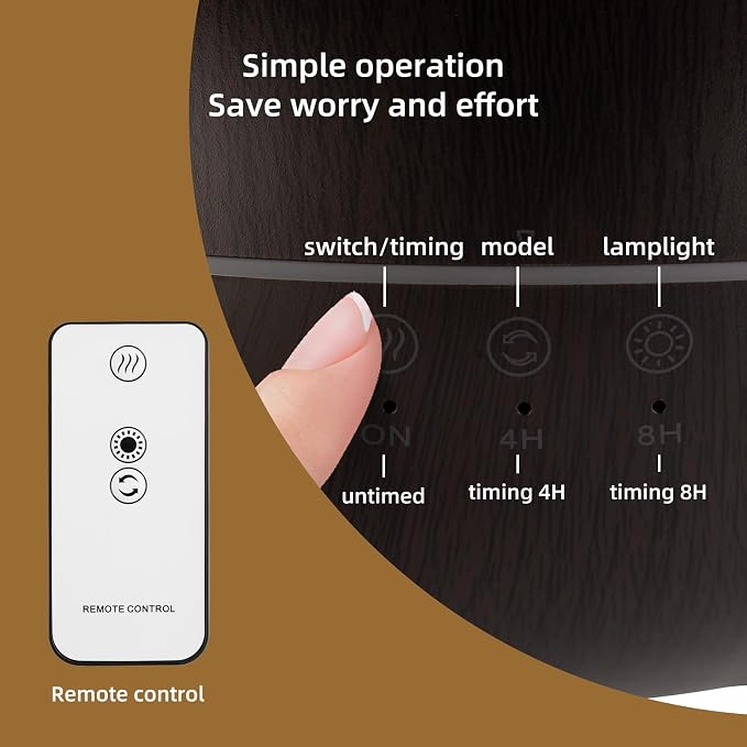 Essential Oil Diffuser 250ML,Jellyfish Diffuser Air Humidifiers Sound Pickup Ultrasonic Aromatherapy Diffuser Remote Control 7 Color Lights for Home Bedroom Office Hotel (Brown Color)