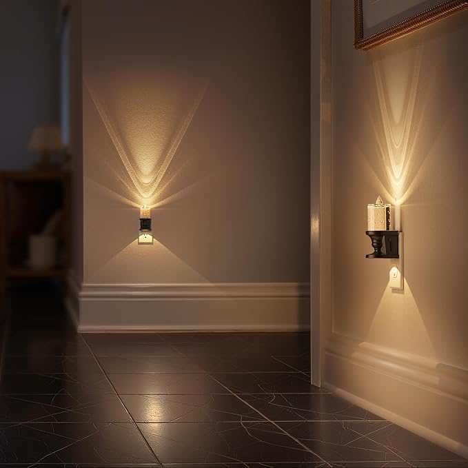 Briignite Flameless Candle Night Light, Bubble Night Lights Plug into Wall, Candle Nightlight with Light Sensor, Dimmable LED Night Light Plug in, Warm White 3000K Nightlight for Hallway Bathroom
