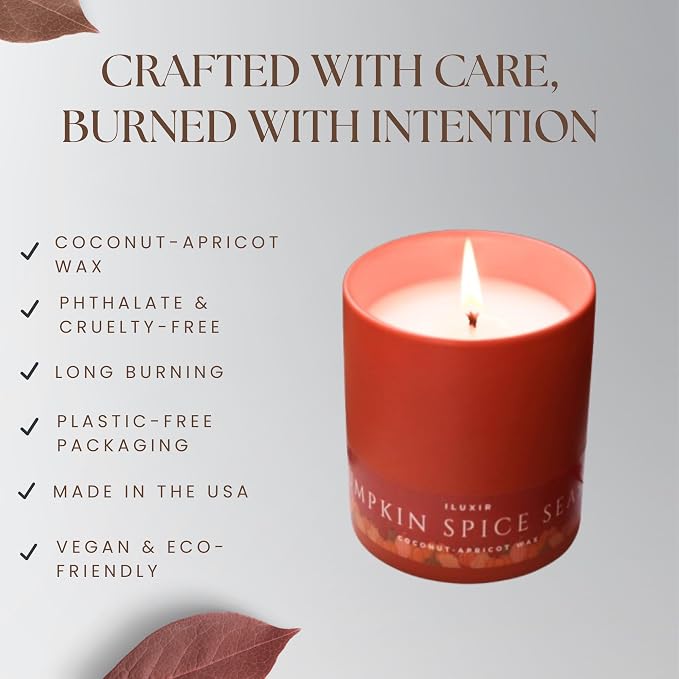 Pumpkin Spice Season Luxury Candle – Cinnamon Spiced Vanilla with Clove, Nutmeg & Buttercream – Handcrafted Vegan Coconut Wax, Phthalate-Free, Cruelty-Free – Cozy Fall Decor Tin Candle (13 oz.)