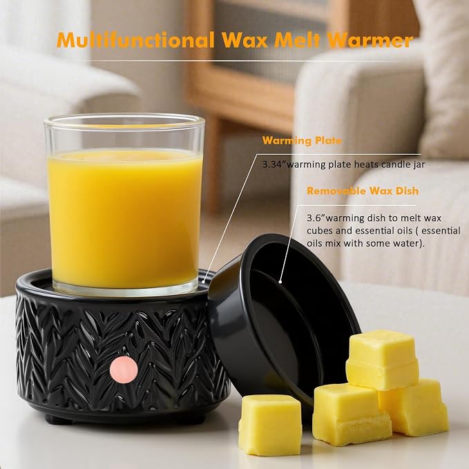 EQUSUPRO Wax Melt Warmer for Scented Wax Melts- Electric 4 in-1 Ceramic Candle Wax Warmer Burner Fragrance Wax Melter for Home Office Bedroom Living Room Decor & Gifts for Women