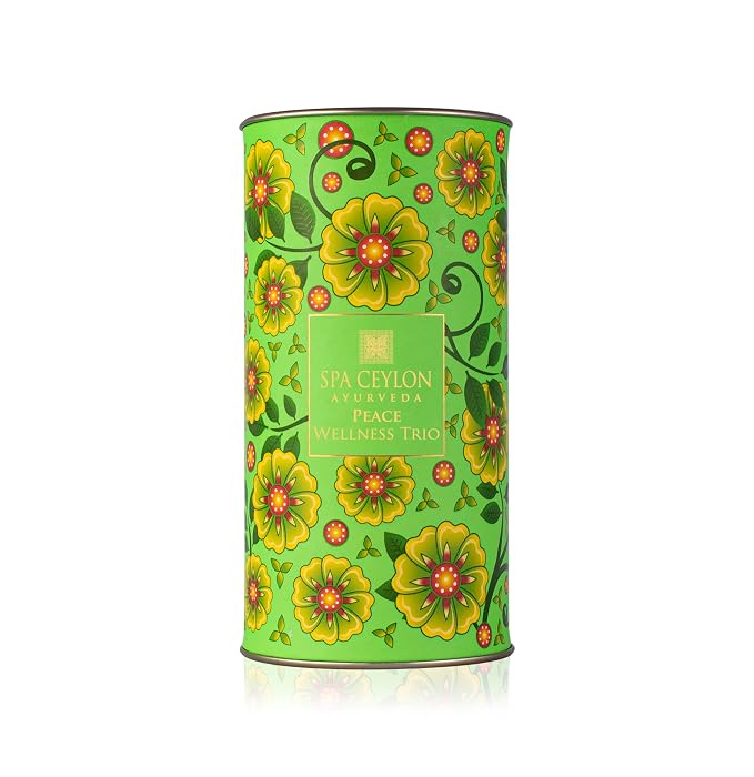 SPA CEYLON Peace Wellness Trio Set, Holistic Spa Essentials for Calming, Natural Ingredients, Ayurvedic Bath Gift Set, Shower Gel, Body Mist, Balm (150 g, Lemongrass)