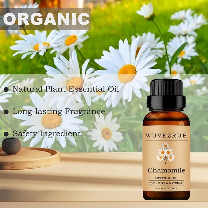 Chamomile Essential Oil 10ML - 100% Pure and Natural for Aromatherapy Diffuser - 0.33 Fl Oz