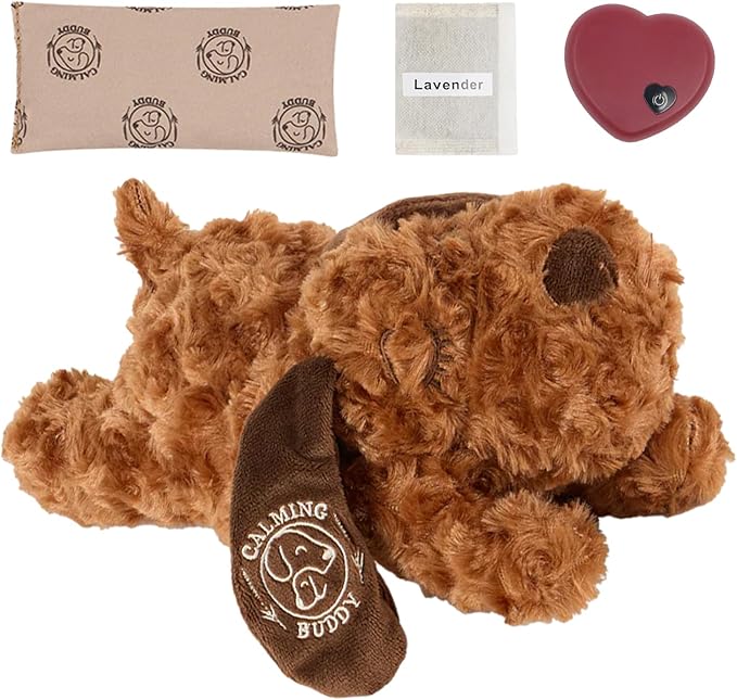 Original Buddy - Puppy Heartbeat Toy for Anxiety Relief with Reusable Heat Pack and Lavender, Sleep Aid for Dogs, Plush Comfort Toy for All Breads (Buddy)