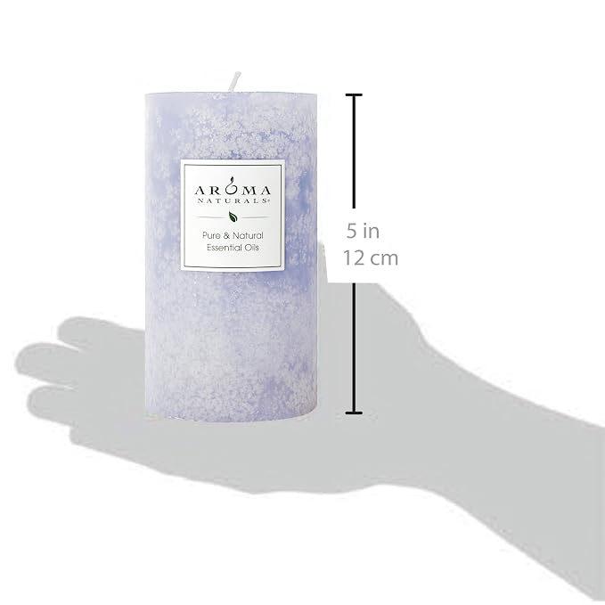 Aroma Naturals Essential Oil Scented Pillar Candle, Tranquility, 2.75 Inch X 5 Inch, Lavender, 1 Pound