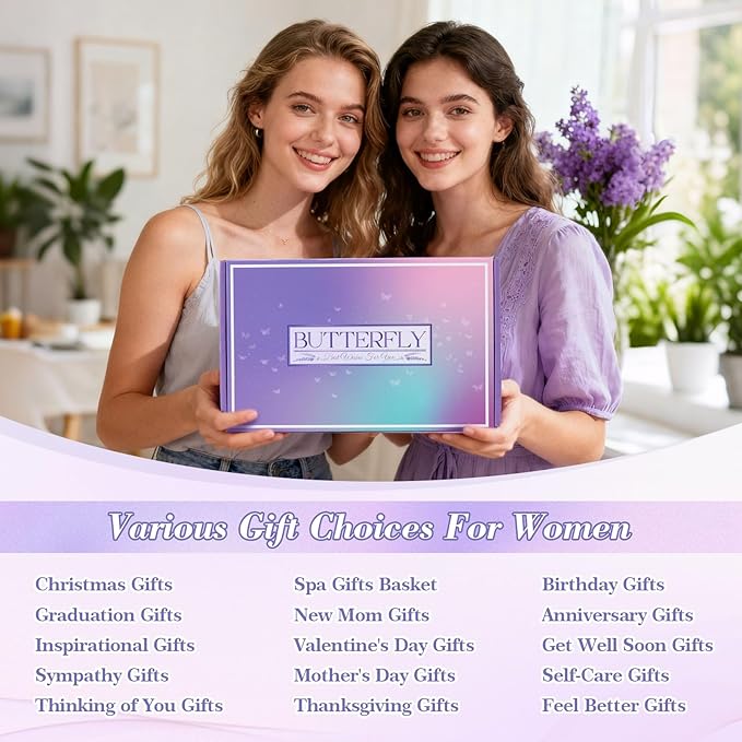 Birthday Gifts for Women, Get Well Gifts for Women Self Care Gift, Get Well Soon Sympathy Gift Baskets for Women Care Package, Thank You Gift for Mom Wife Girlfriend Friends Sisters