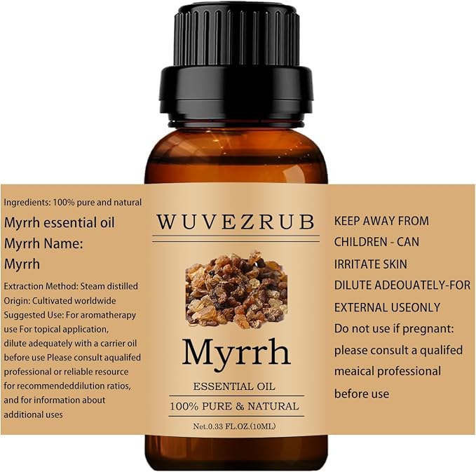 Myrrh Essential Oils 10ML, 100% Pure and Natural Essential Oil for Aromatherapy Diffuser - 0.33 Fl Oz/Myrrh