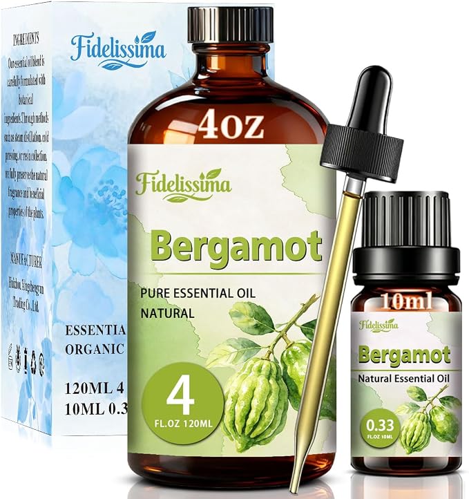 Fidelissima Natural Essential Oil Set,5 Scents Gift Kit–Bergamot,Coconut,Rose,Cinnamon,Marjoram,Fragrance Oil for Diffuser,Candle Soap Making,Personal Care with Glass Dropper